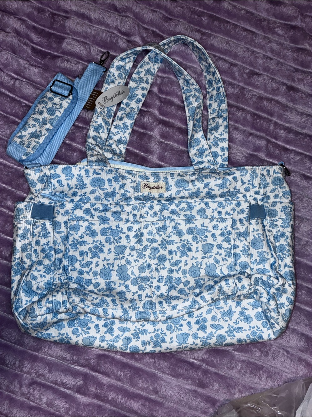 Blue Floral Tote BagStellar
